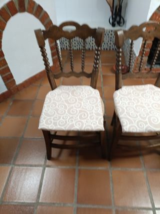 6 Sillas madera estilo rústico