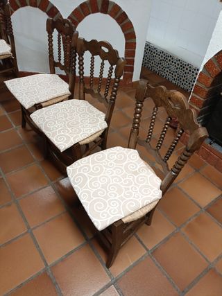 6 Sillas madera estilo rústico