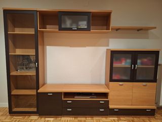 Mueble salón - madera, cristal