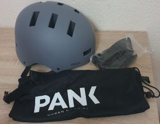Casco PANK gris - bici, skate, patinete. Luces LED