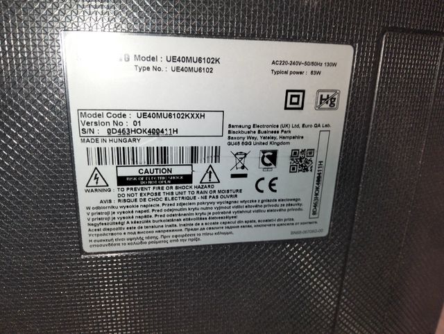 TV Samsung UE40MU6102K Smart TV