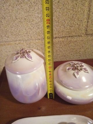 Juego tocador vintage cerámica | 4 piezas