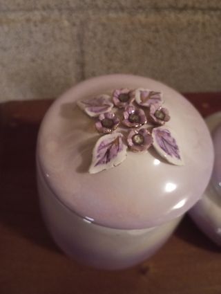 Juego tocador vintage cerámica | 4 piezas