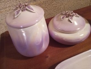 Juego tocador vintage cerámica | 4 piezas