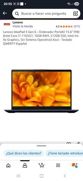 Lenovo IdeaPad 3 Gen 6 - Ordenador Portátil 15.6" 