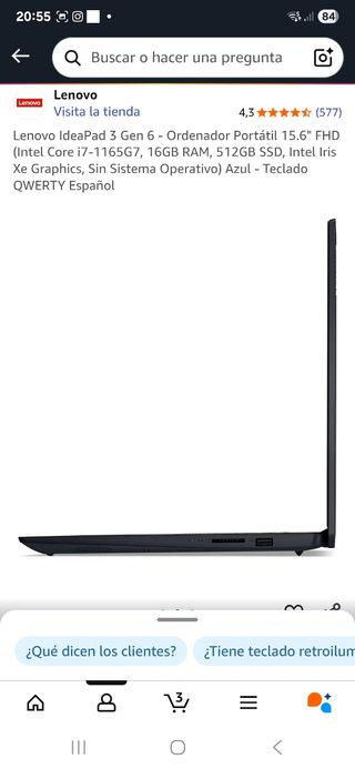 Lenovo IdeaPad 3 Gen 6 - Ordenador Portátil 15.6" 