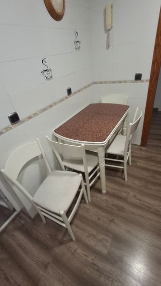 Mesa cocina 4 sillas - blanca