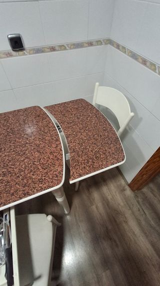 Mesa cocina 4 sillas - blanca