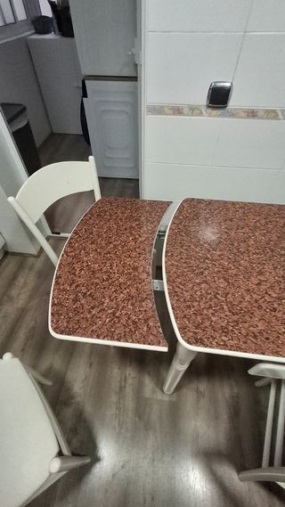 Mesa cocina 4 sillas - blanca