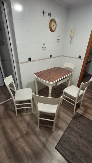 Mesa cocina 4 sillas - blanca