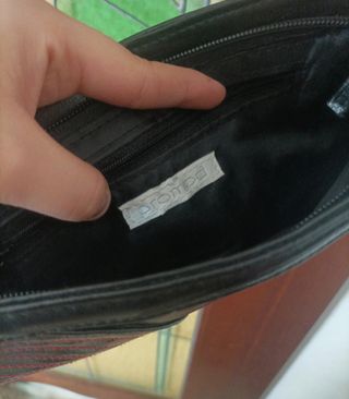 Borsa a spalla vintage nera e rossa