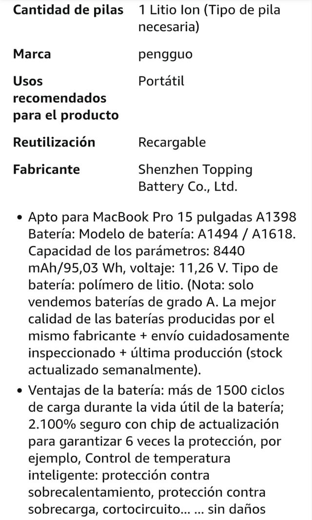 Batería Mac book