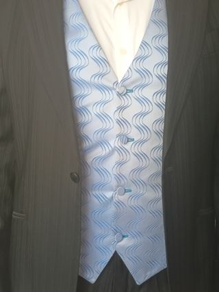 Traje novio negro - azul