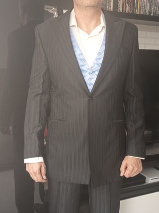 Traje novio negro - azul