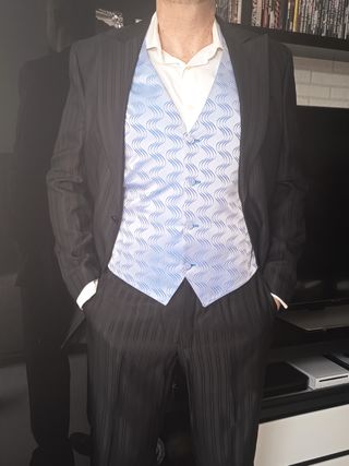 Traje novio negro - azul