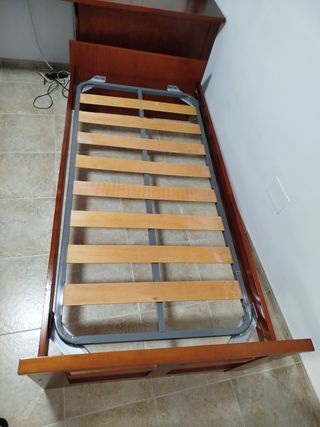 Cama individual madera marrón - 1,95m