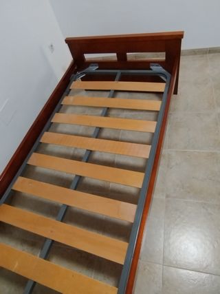 Cama individual madera marrón - 1,95m