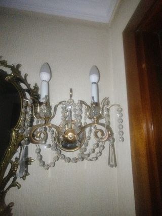Apliques pared dorados cristal