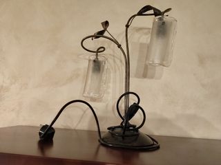 Lámpara mesa salón - Metal y cristal