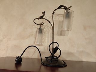 Lámpara mesa salón - Metal y cristal