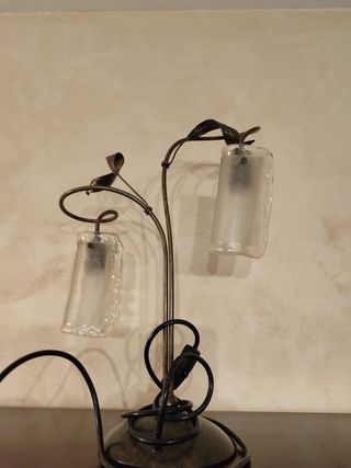 Lámpara mesa salón - Metal y cristal
