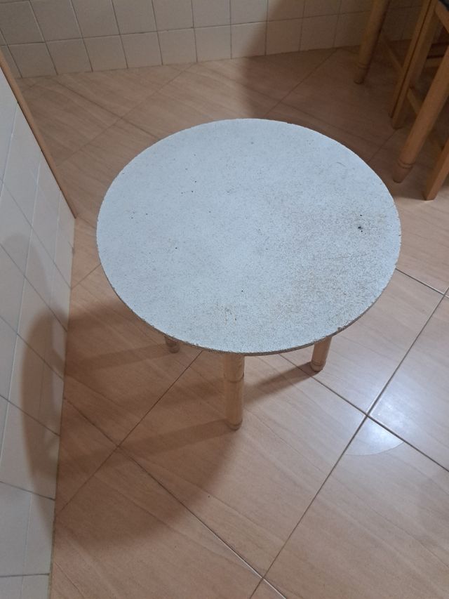 Mesa redonda blanca 50x50x46cm