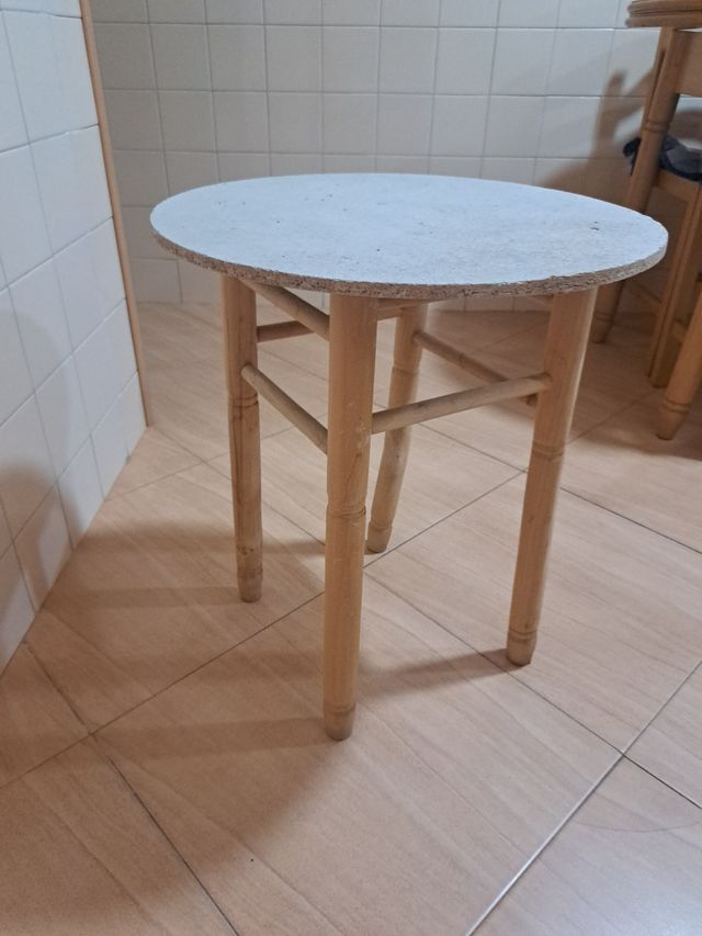 Mesa redonda blanca 50x50x46cm