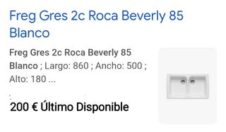 Fregadero Roca Beverly 85 Blanco