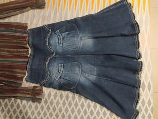 Conjunto falda y blusa rayas