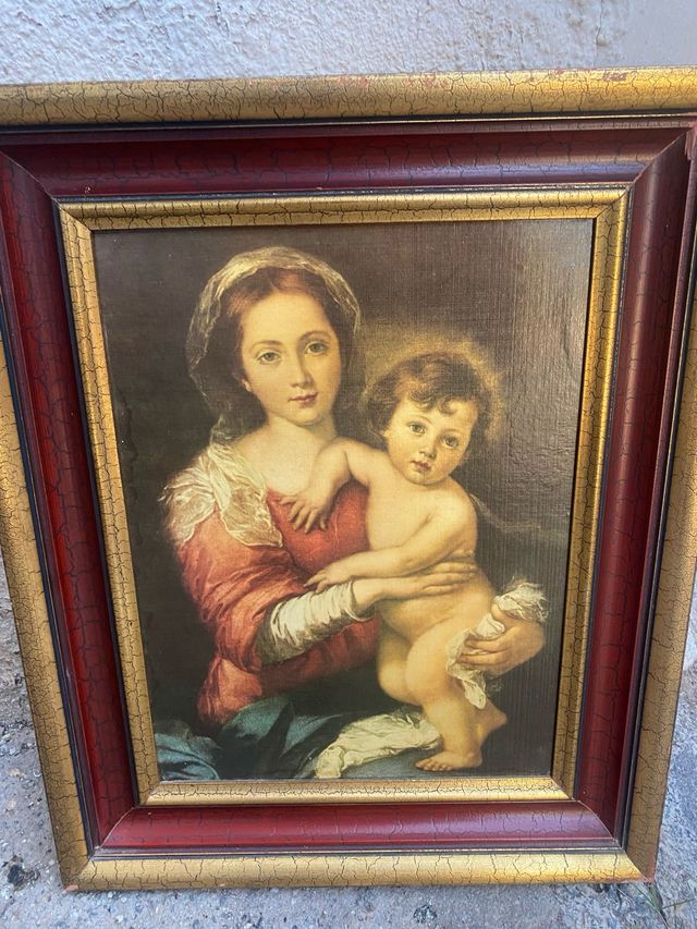 Cuadro Virgen con Niño Vintage