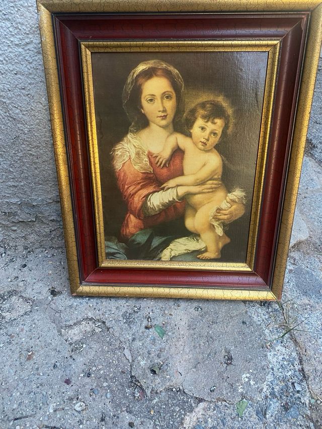 Cuadro Virgen con Niño Vintage