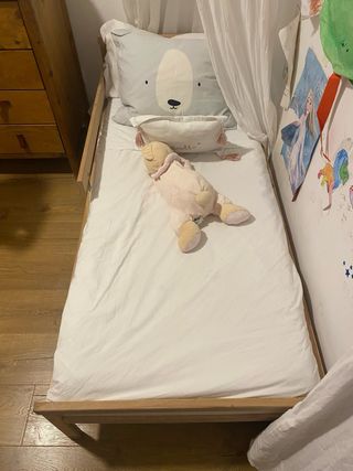 Cama infantil madera haya 70x160 y colchon