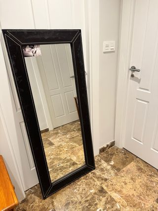 Espejo negro completo - Piel & Madera.