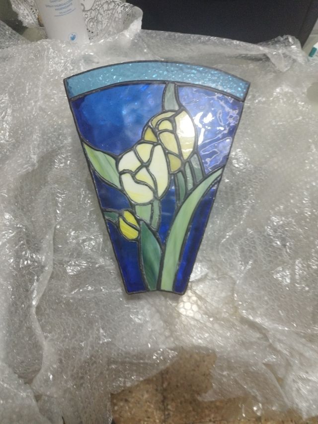 Vitral de tulipanes - Lámpara