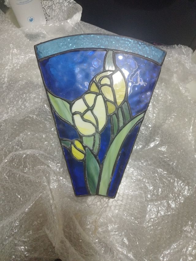 Vitral de tulipanes - Lámpara