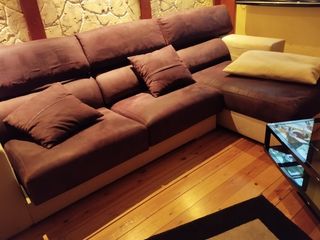 Sofá chaise longue marrón