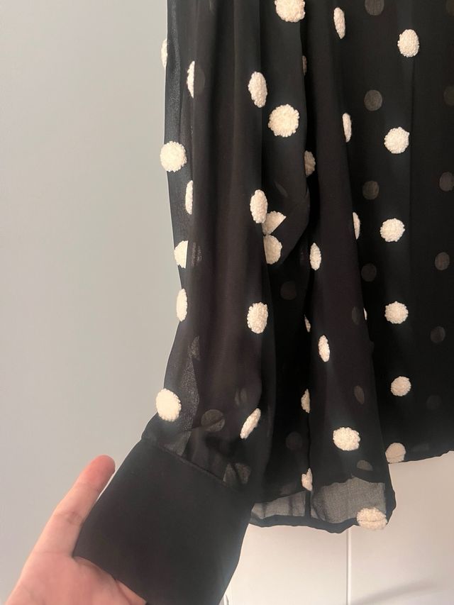 Blusa negra Zara - lunares