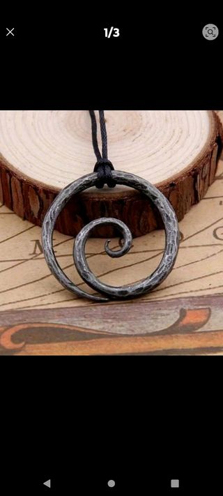 Collar espiral druida celta acero.