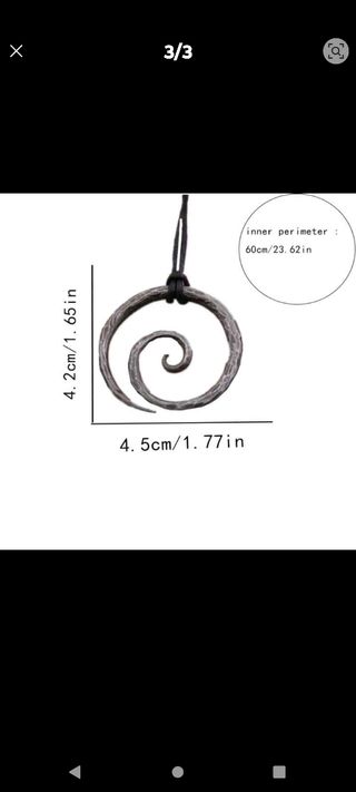 Collar espiral druida celta acero.