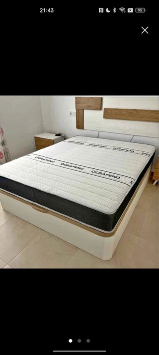 Cama doble con canapé y colchón