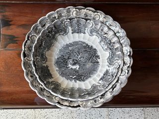 2 Antiche fontane ovali in ceramica