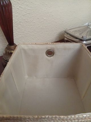 2 Cestas mimbre beige forradas