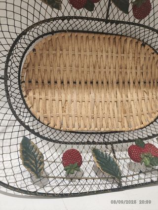 Cesta mimbre metal negra.