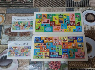 2 Rompecabezas Tetris Madera Niños