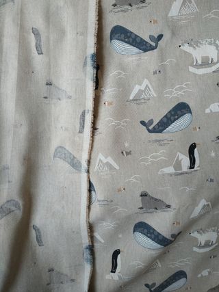 Tela loneta estampada animales árticos