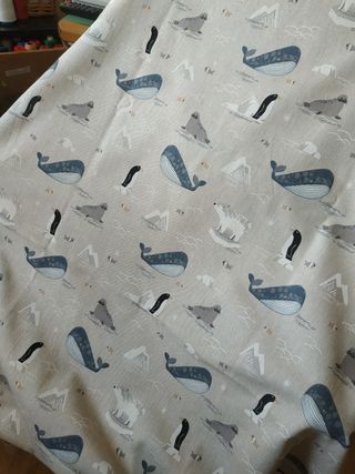 Tela loneta estampada animales árticos