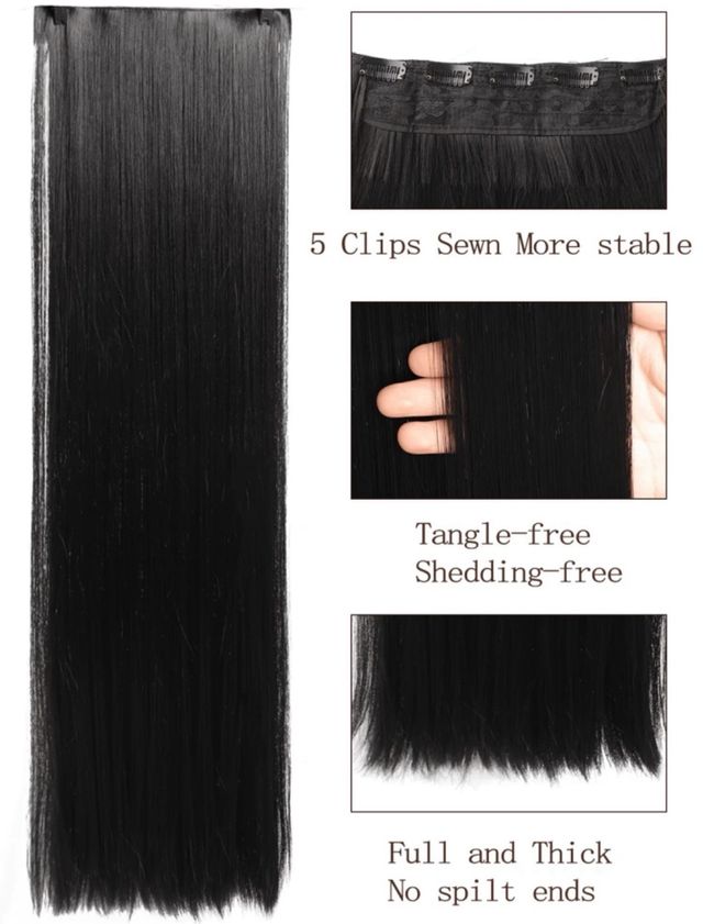 Extensiones de cabello - Largas y Lisas - Negras