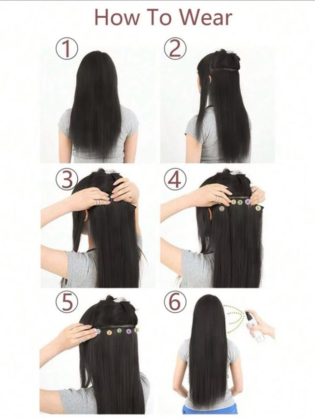 Extensiones de cabello - Largas y Lisas - Negras
