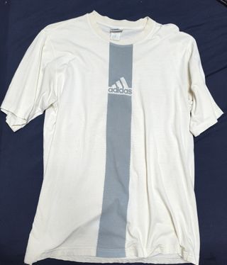Camiseta Adidas vintage blanca y gris