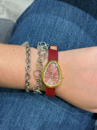 Reloj vintage correa de piel - Acero inoxidable